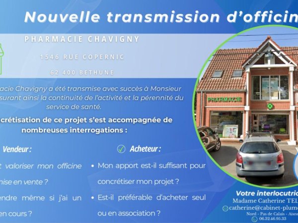 Nouvelle transmission d’officine dans le Pas de Calais