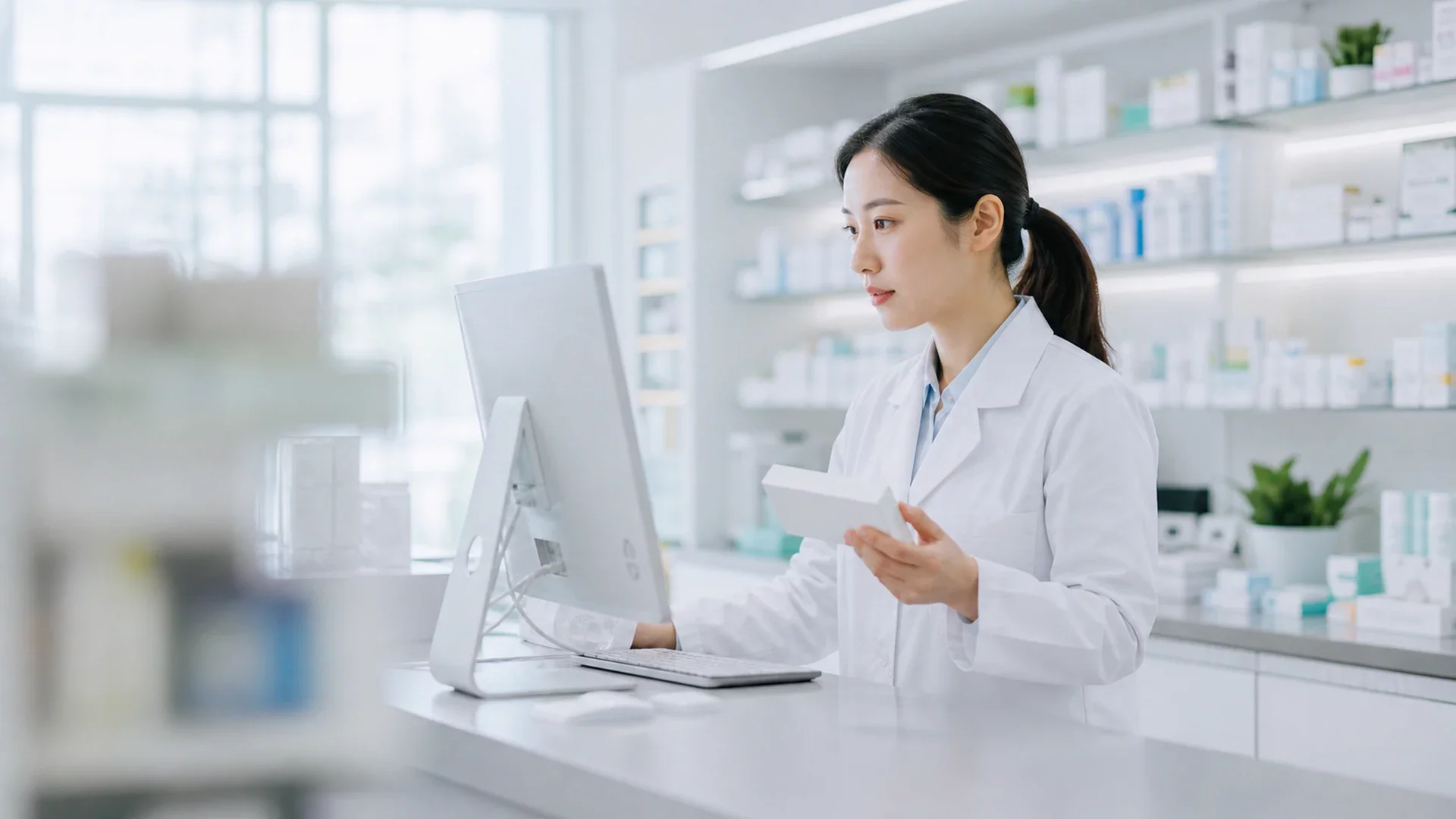 Pharmacien analysant les données de prix de cession d'officines