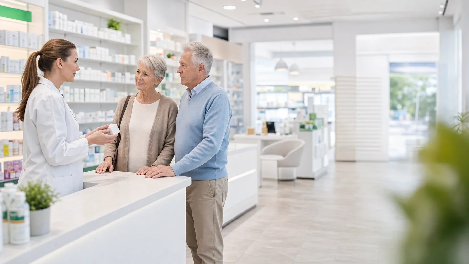 Pharmaciens échangeant lors d'une cession ou association