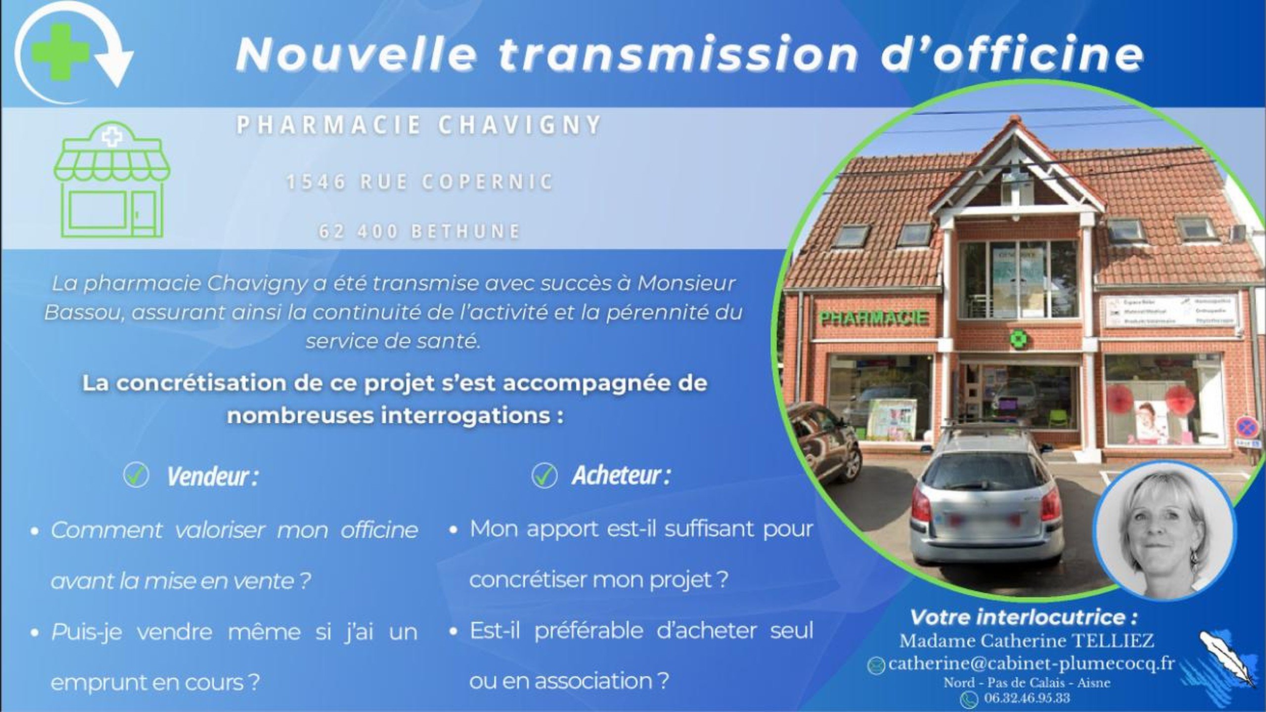 Nouvelle transmission d’officine dans le Pas de Calais