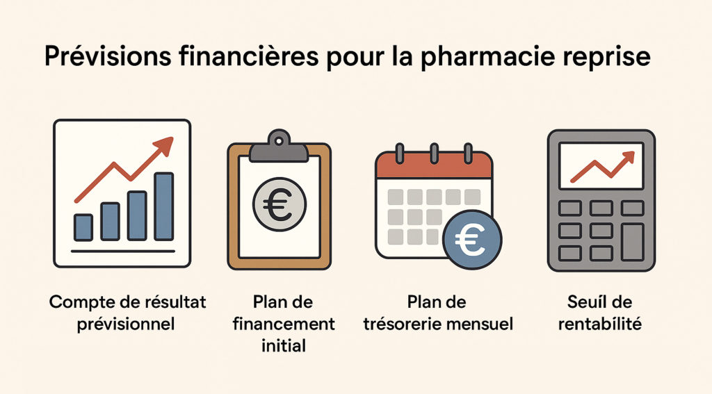 previsions financieres  business plan pharmacie a reprendre