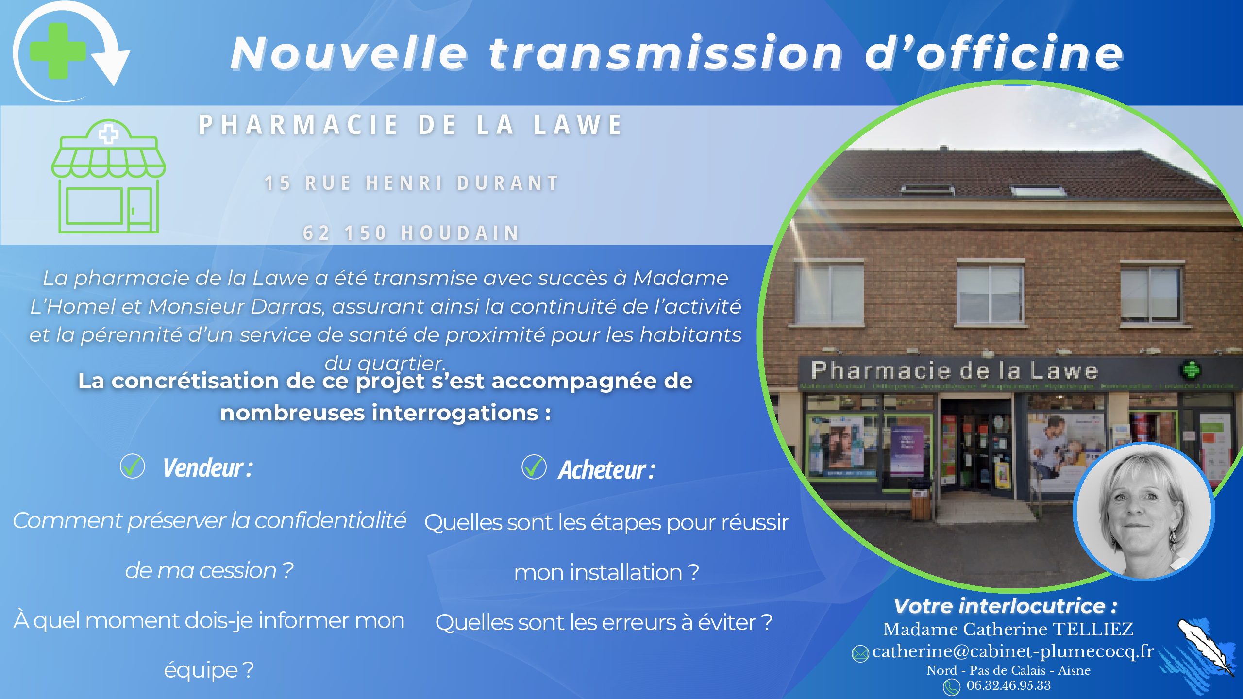 Nouvelle transmission d’officine dans le Pas de Calais !